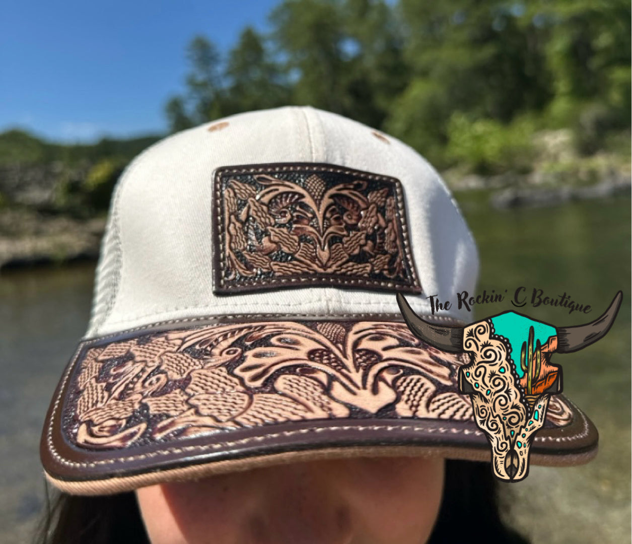 Jenson Hill Tooled Cap (Brown and Off White)