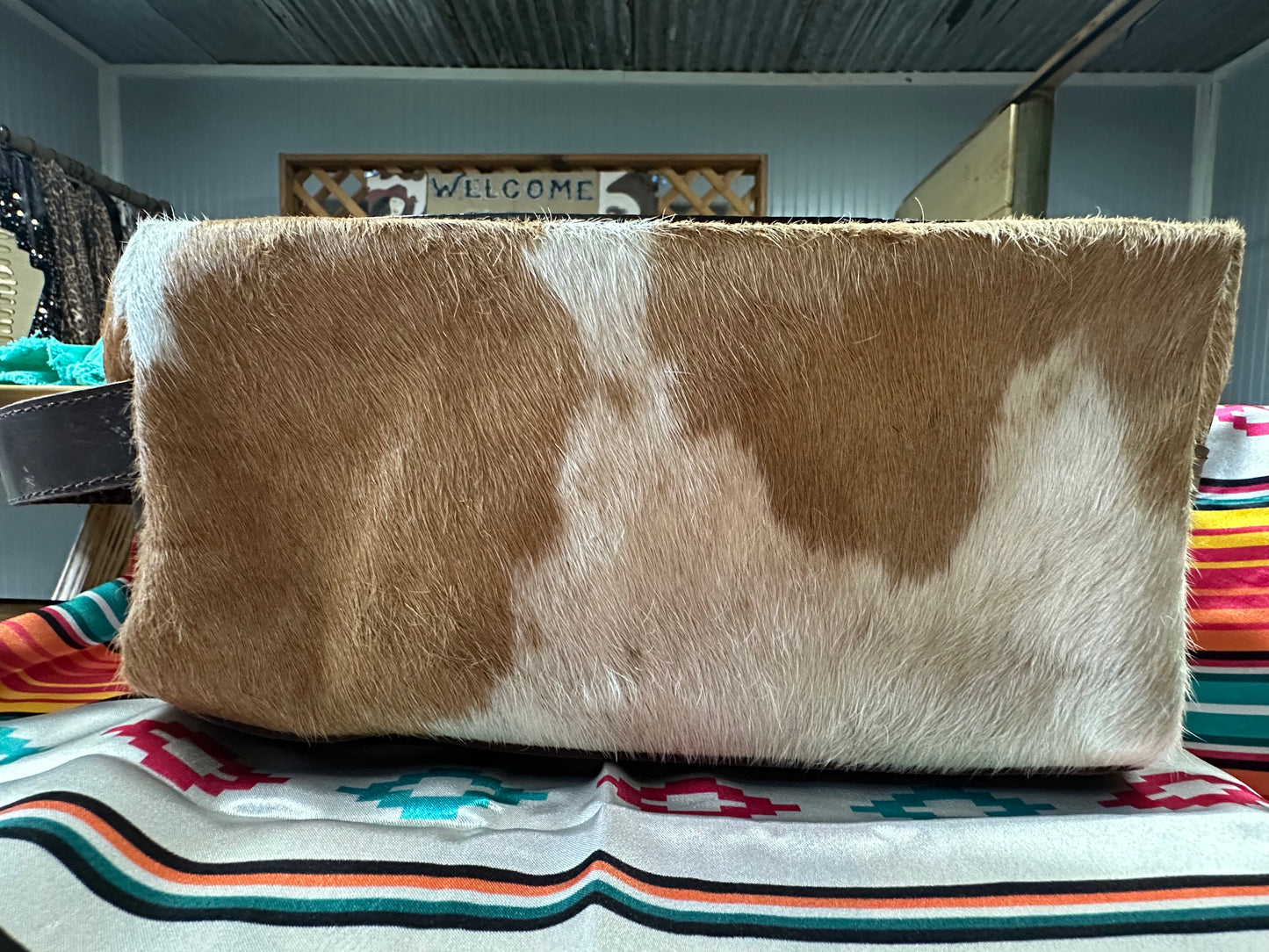 Jayne (Cowhide and Tooled Leather) Makeup Bag