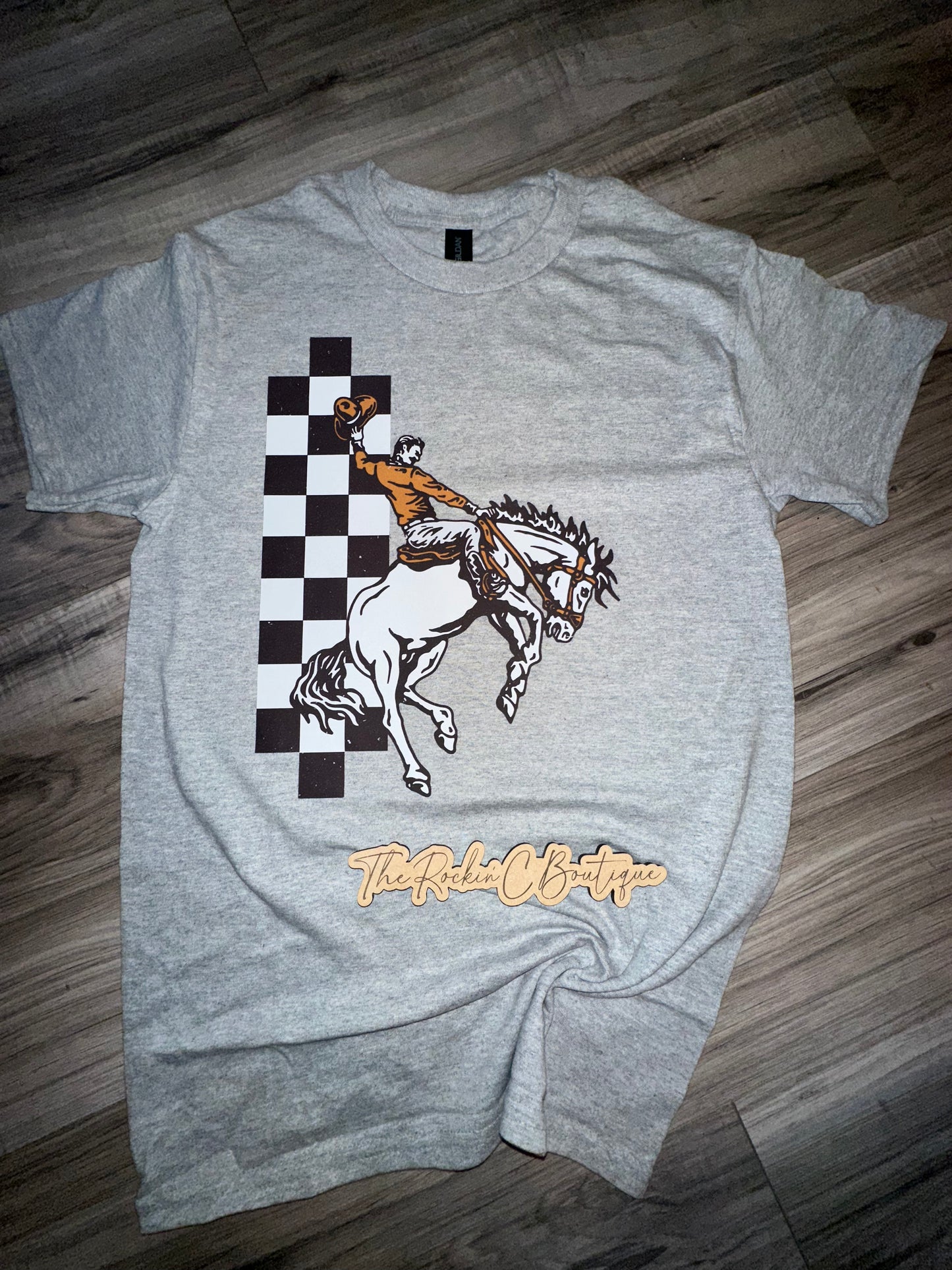 Checkered Bronc Tee