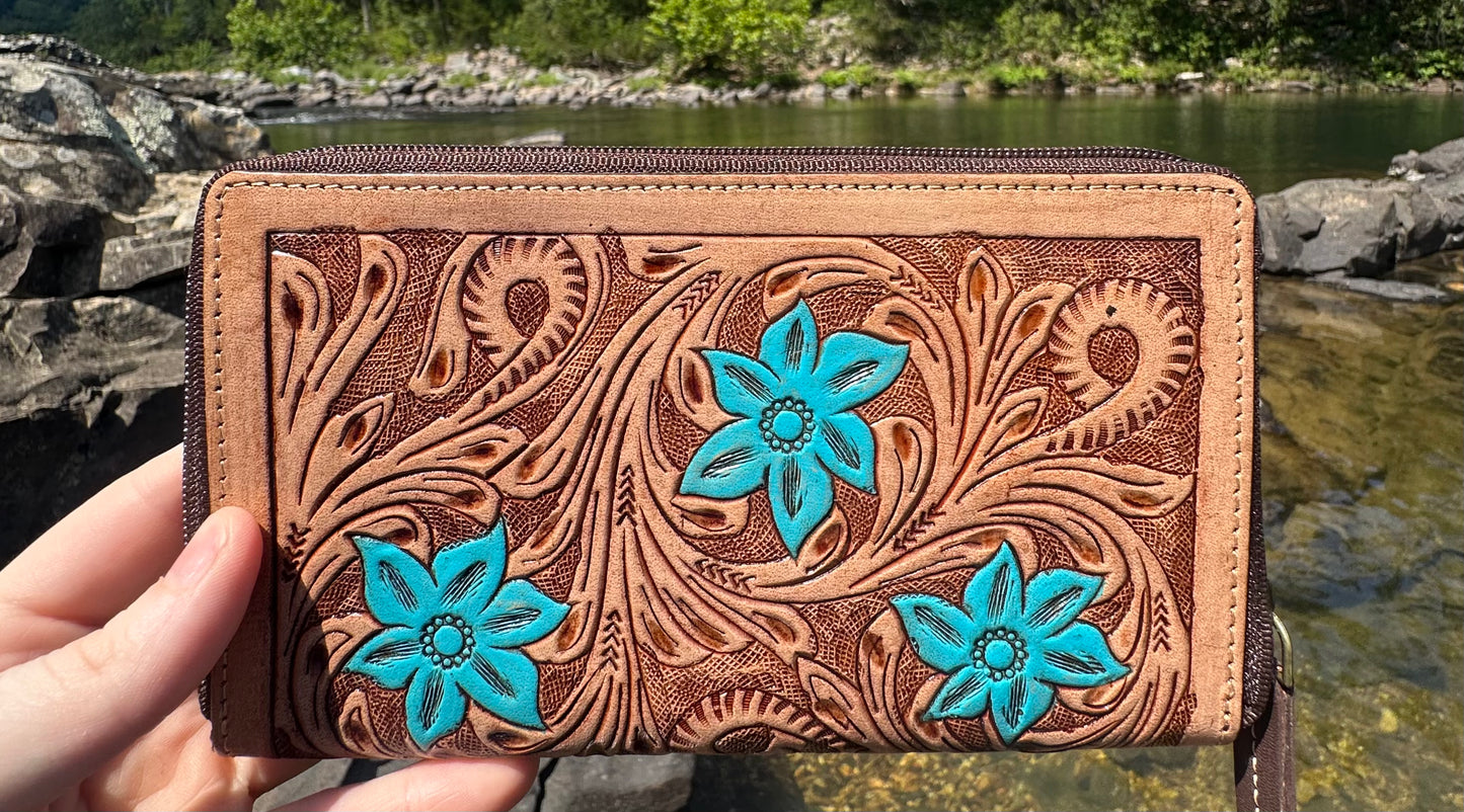 The Ella Wallet (Tooled Leather)