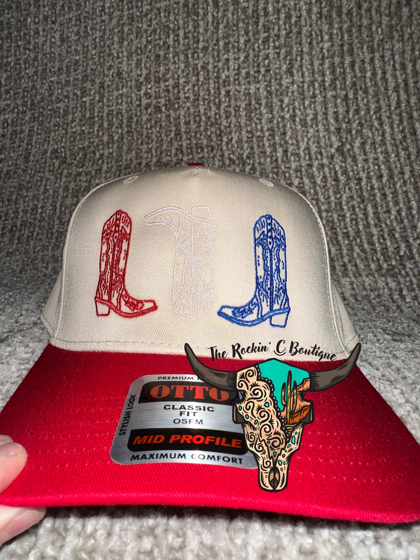 Red White & Boots Hat