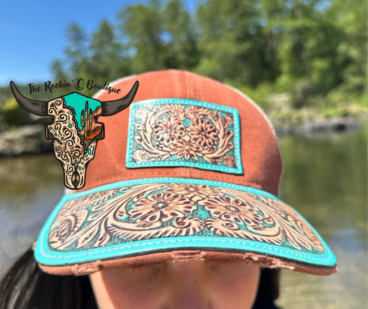 Jenson Hill Tooled Cap (Brown and Beige)