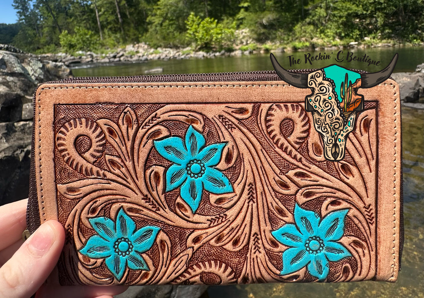The Ella Wallet (Tooled Leather)