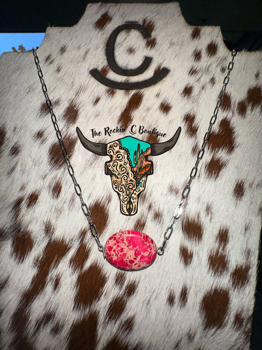 Pink Oval Choker Verascite