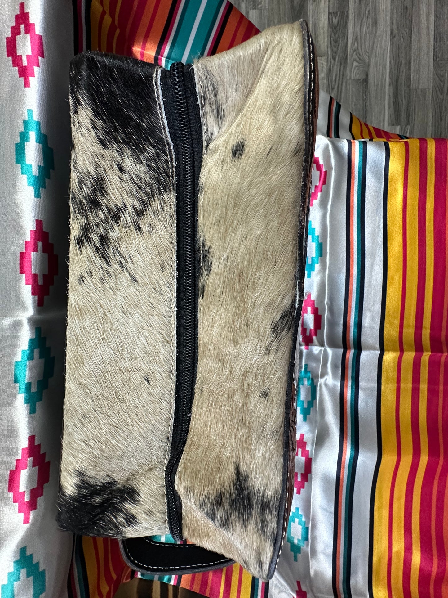 Marley (Cowhide and Tooled Leather) Makeup Bag