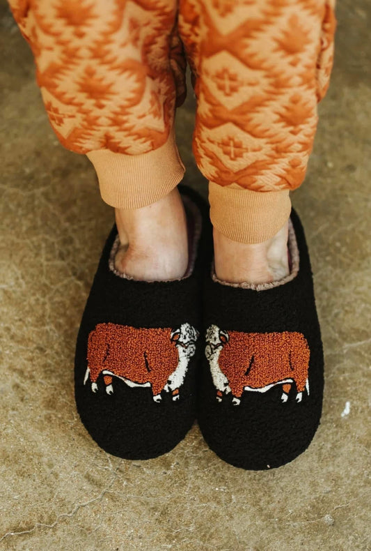 Howdy Hereford Slippers