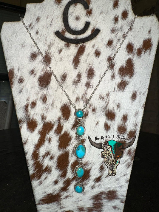 Kingman Turquoise Lariat Necklace