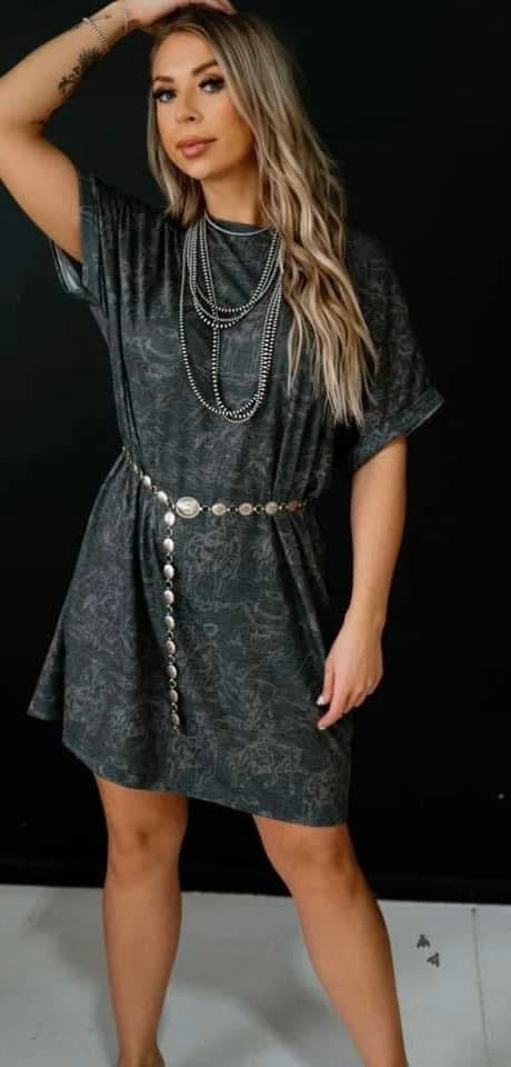 Western Things T-Shirt Dress