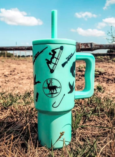 Turquoise Hunting 24oz Tumbler