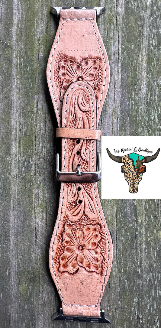 Tooled Leather Apple Watch Band